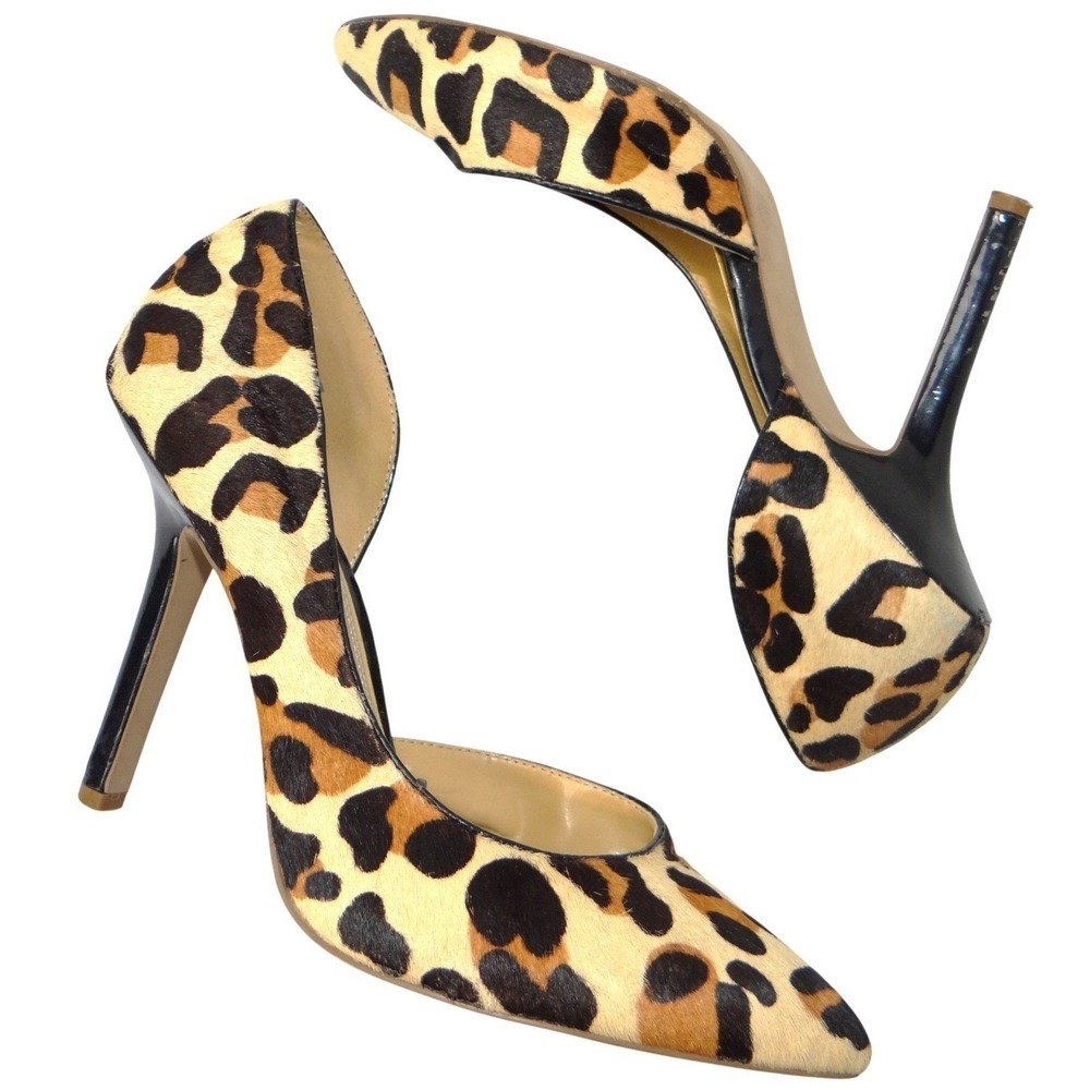 BCBGeneration Jaze Leopard Print Calf Hair d'Orsay Pumps Heels Size 9M PL-JAZE-X
